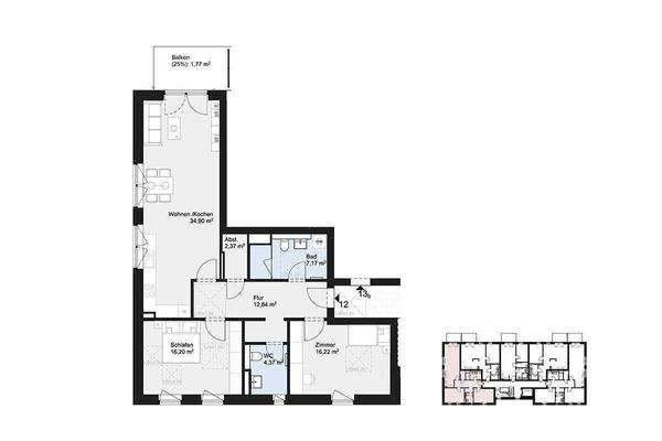 Grundriss Wohnung 12