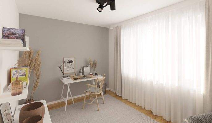 Komfortables Arbeitszimmer im neuen Zuhause