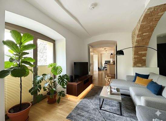 Wohnzimmer mit Terrasse