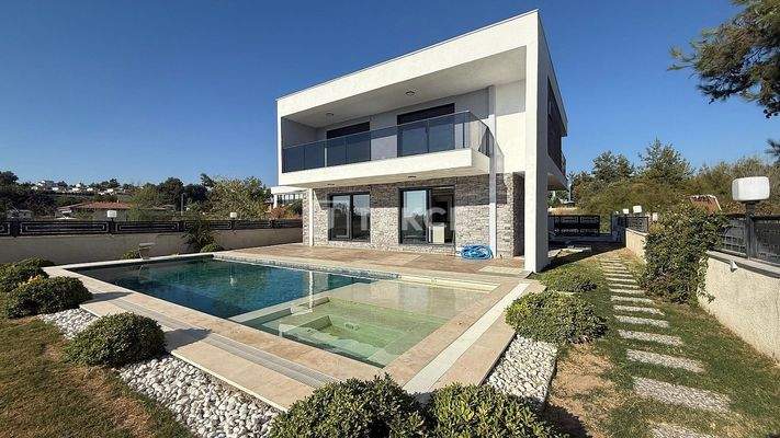 New-Built Detached Villa with Sea View and Pool in Kuşadası