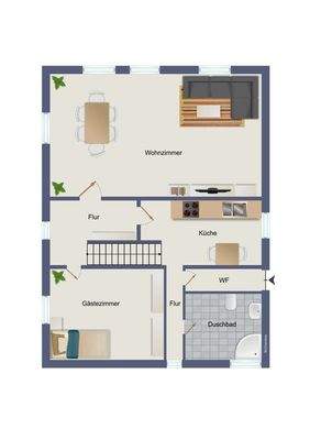 Erdgeschoss (kein Maßstab)