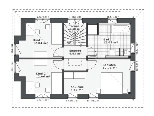 Grundriss Obergeschoß