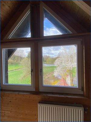 Dachgeschoß Ausblick Fischweiher