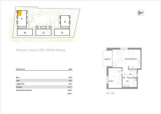 Wohnung A-12 im 2. Obergeschoss