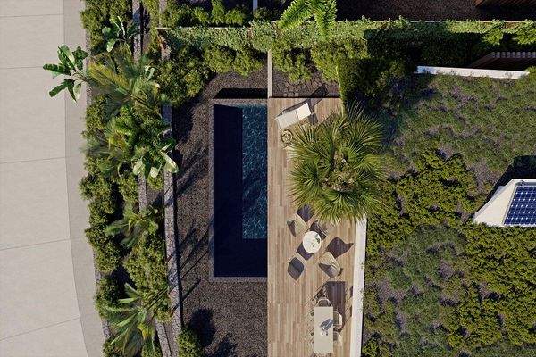 Die Villa aus der Vogelperspektive