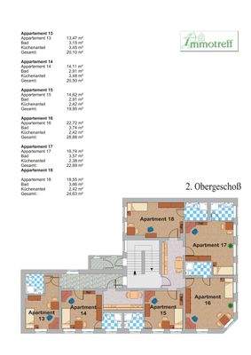 2.OG Apartment 13-18 mit m²