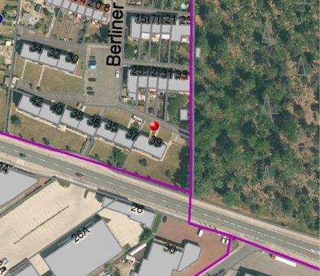 Luftbild mit Straßennamen