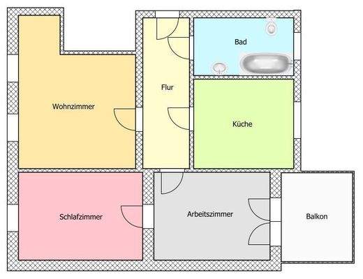 Grundriss linke Wohnungen