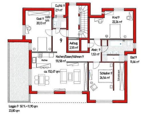 Großzügige 4 ZKB-ETW mit 152qm Wohnfläche !