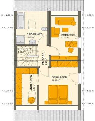 Gestaltungsbeispiel Grundriss DG