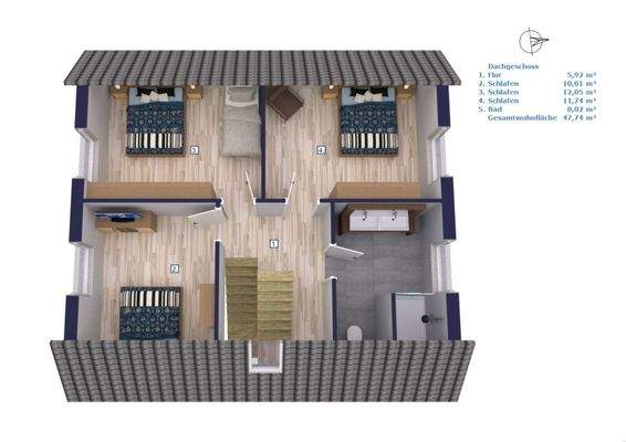 Visualisierung Dachgeschoss