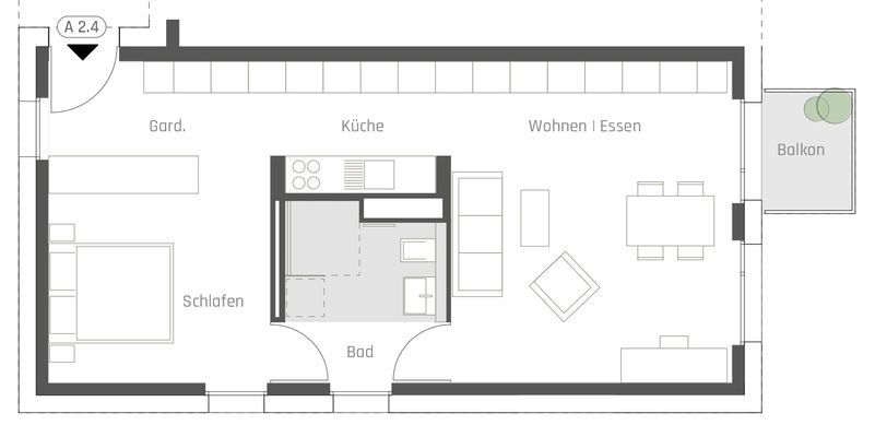 Grundriss Wohnung A 2.4