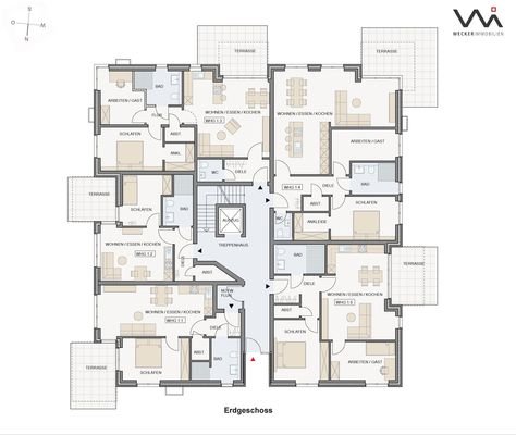 Geschossplan Wohnung 1.1 I 1.2 I 1.3 I 1.4 I 1.5