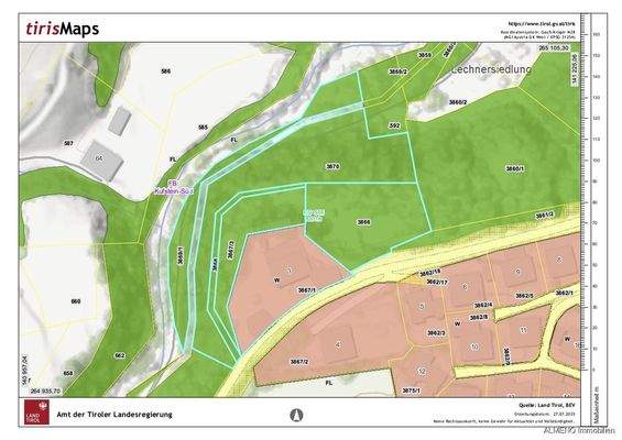 Ca. 2.000 m²  Bauland und 7.000 m² Wald 