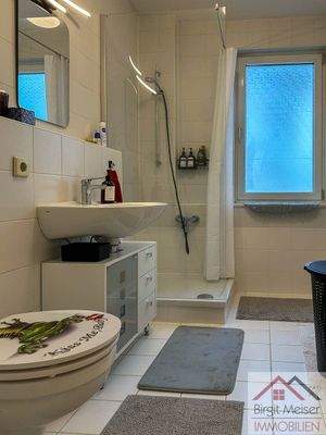 Blick ins Duschbad mit Tageslicht