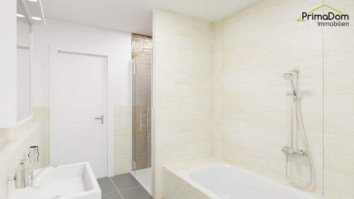 Bad mit Badewanne und Dusche