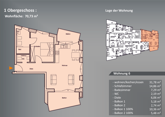 Grundriss Wohnung 6