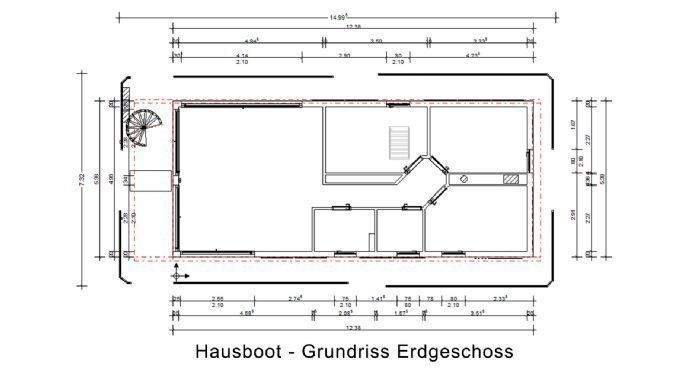 Hausboot Grundriss Erdgeschoss