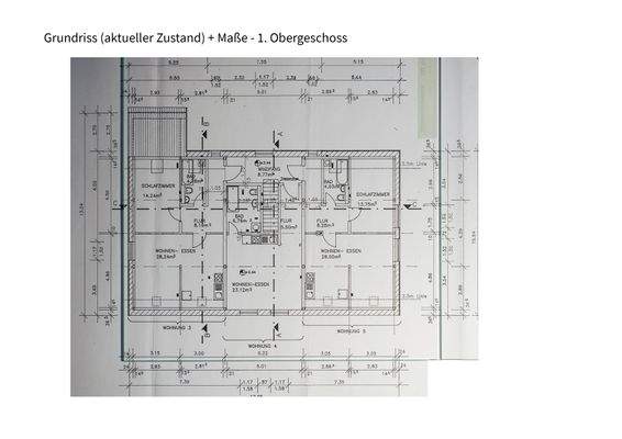Grundriss - aktueller Zustand + Maße OG