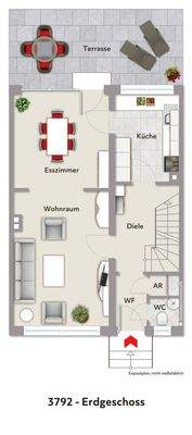 Grundriss EG visualisiert 3792