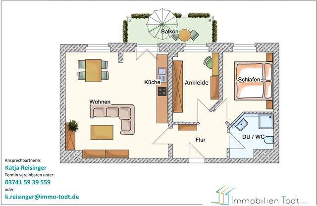 Lindenstr. 4, DG Mitte - Einbauküche und Ankleide - Photo 2