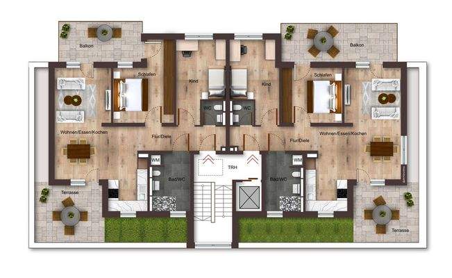 Grundriss Penthouse Wohnungen DG