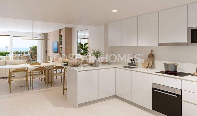 Sea View Townhouses Featuring Private Gardens in Mijas