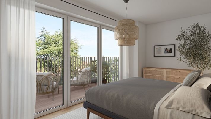 Schlafzimmer Wohnung 3 im Gebäude 1