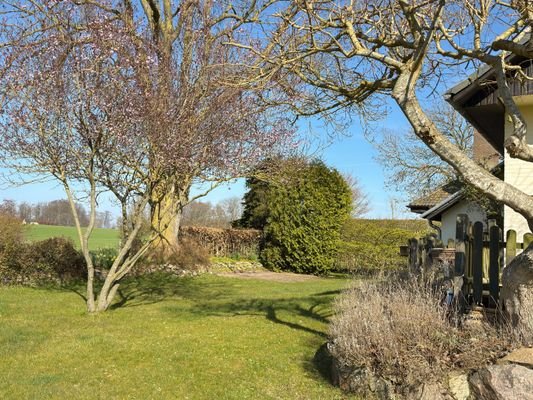 Garte hinter dem Haus mit Anbau