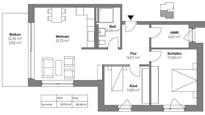Grundriss OG WE 3 links
