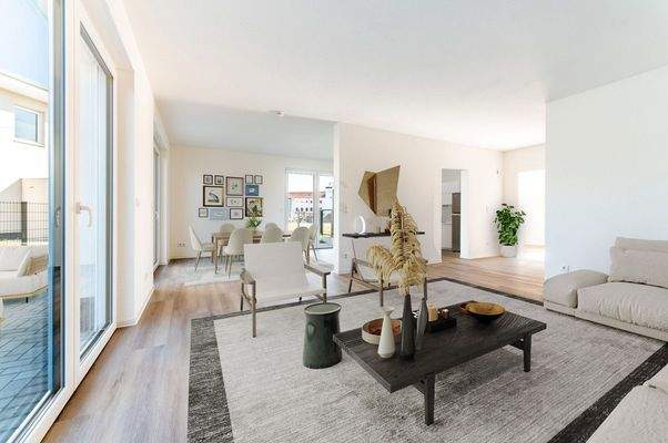 Blick in das Wohnzimmer 