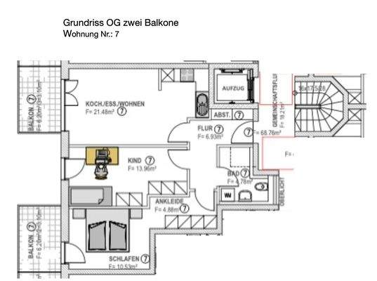 OG Grundriss WE 7 