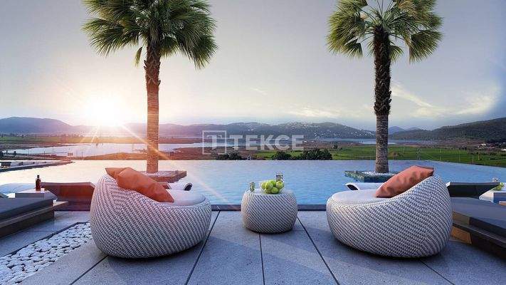 Apartments with Sea View in a Complex in Dörttepe Bodrum