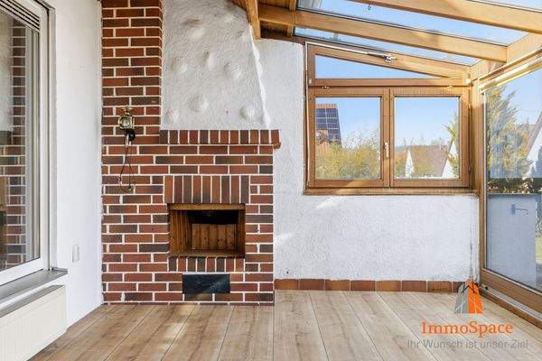 Kamin im Wintergarten