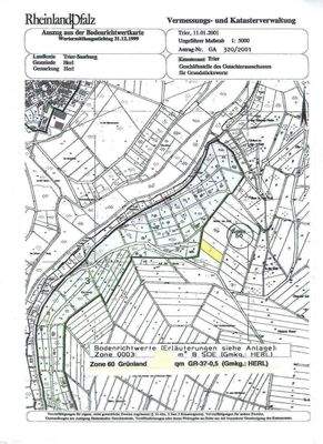 Flur- Katasterkarte Grundstück landwirtschaftl. Fl