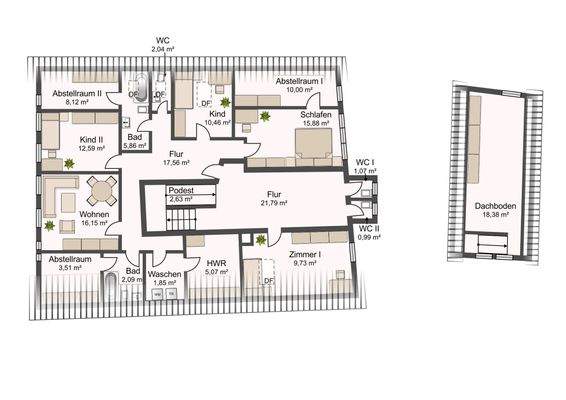 Grundriss Dachgeschoss