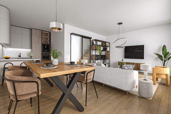 Visualisierung Wohn- Essbereich