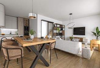 Visualisierung Wohn- Essbereich