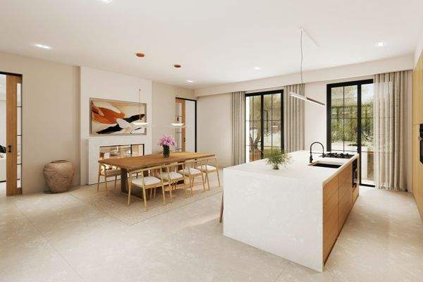 Küche mit integriertem Essbereich