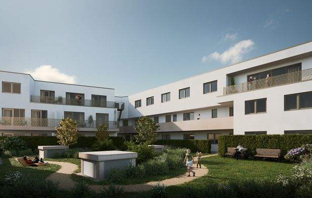 Innenhofansicht - Mieter-Gemeinschaftsgarten