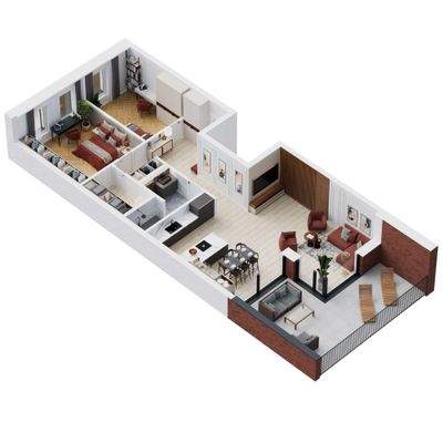 Visualisierter Grundriss WHG 5