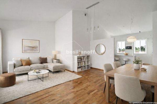 Blick zur Küche vom Wohn-/Esszimmer