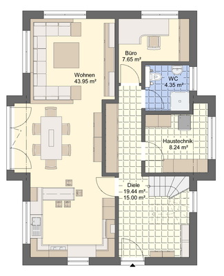 auf 162 m² Wohnfläche mit Büro