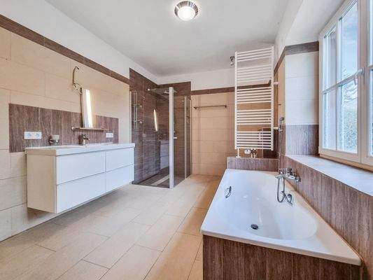 Wohnung, Badezimmer mit Dusche 