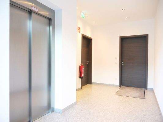 Mit dem Aufzug ganz nach oben