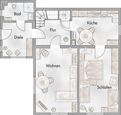 Grundriss Wohnung I EG