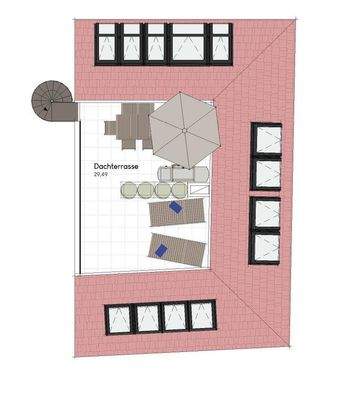 Top 19-1 Top 19 Grundrissplan Dachterrasse
