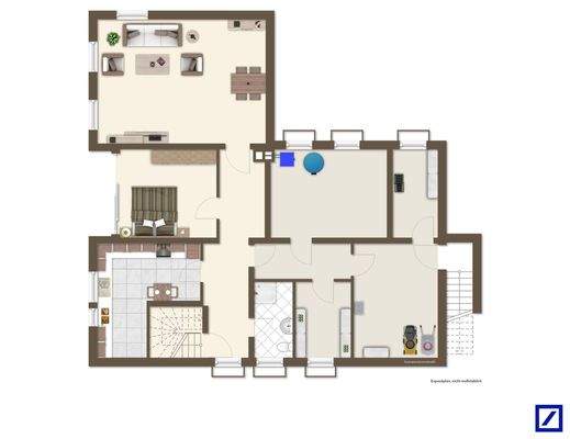 Kellergeschoss Beispiel möbliert