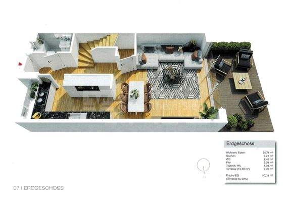 Grundriss Erdgeschoss visualisiert