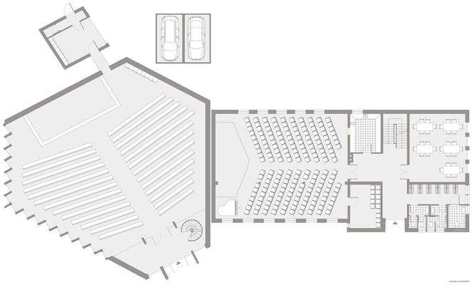 Skizze Kirche/ Gemeindezentrum EG